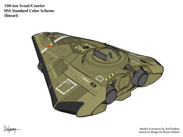 Type S Scout/Courier lineart rendering (rear)